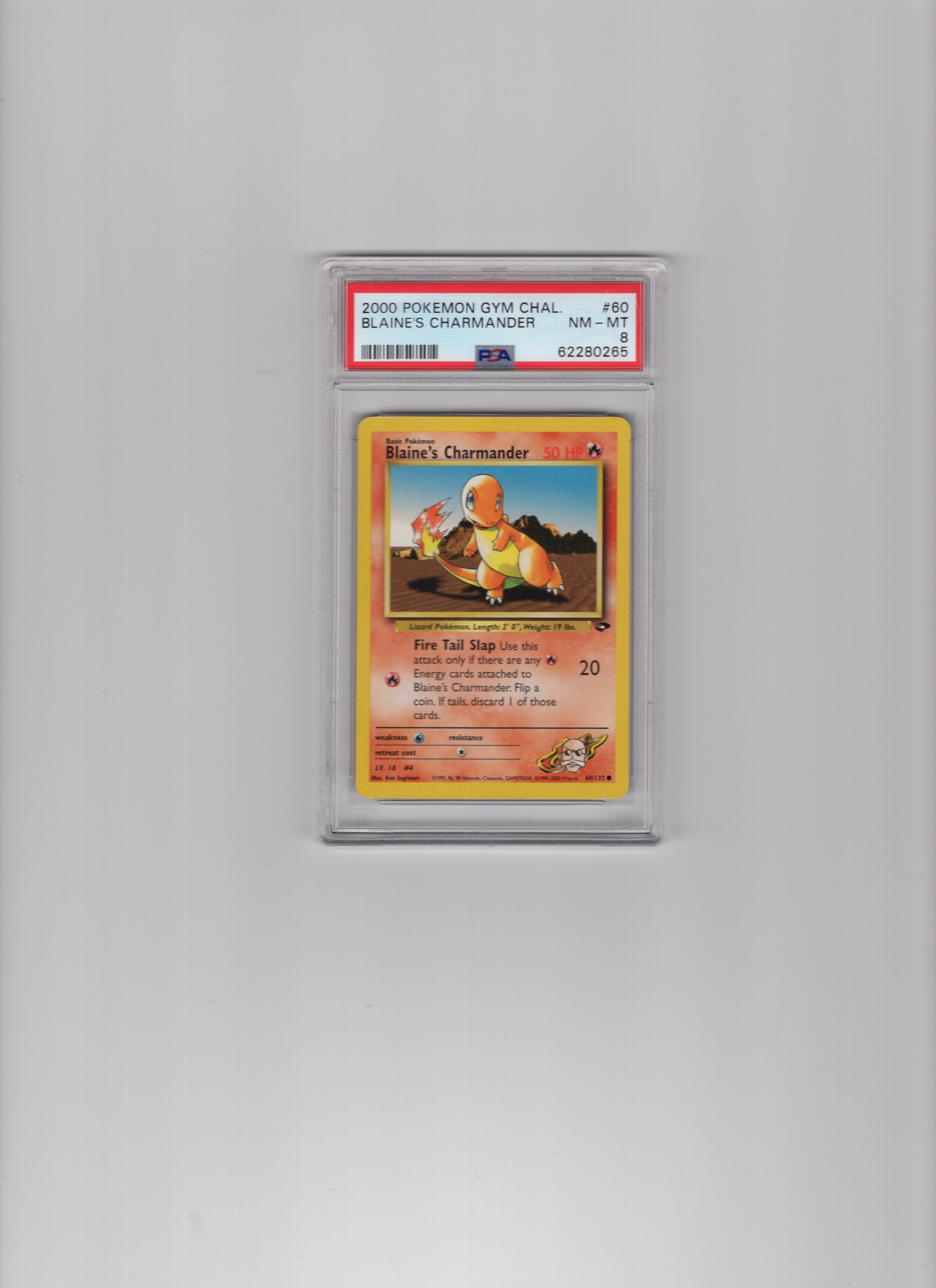 Blaine's Charmander - 060/132 (G2) Common - Unlimited Near Mint (Graded - PSA 8)