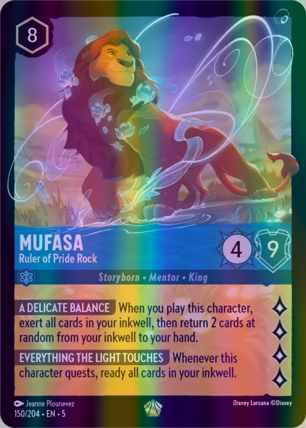 Mufasa - Ruler of Pride Rock (Shimmering Skies 150/204) Legendary - Near Mint Cold Foil