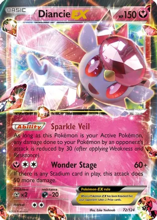 Diancie EX - 72/124 (FCO) Ultra Rare - Near Mint Holofoil