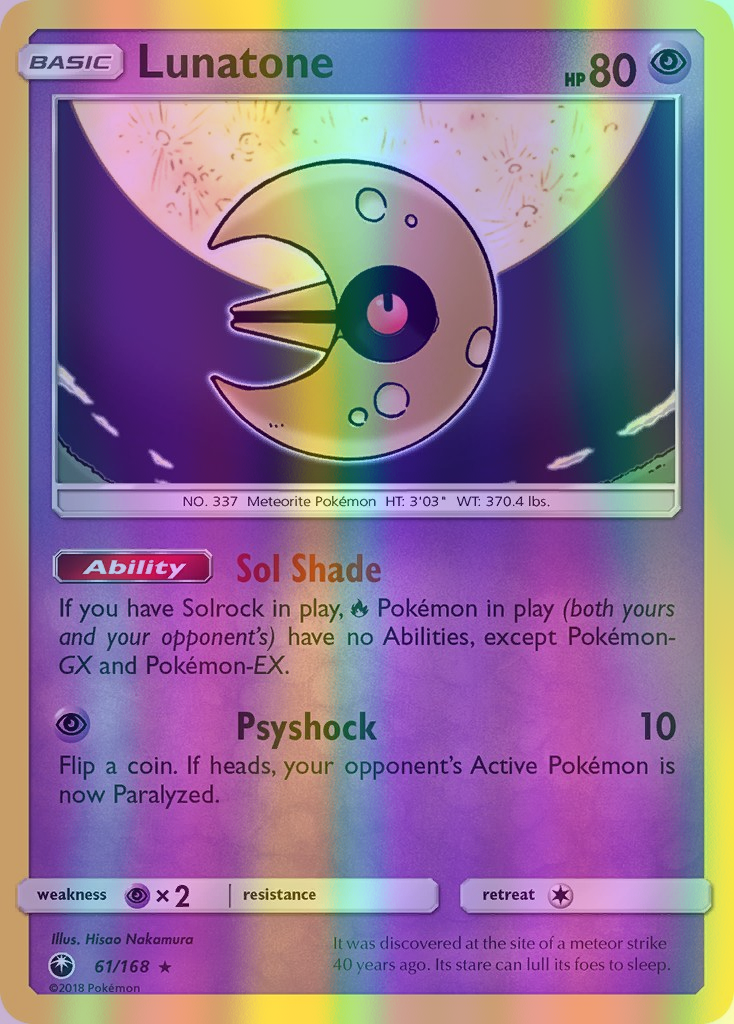 Lunatone - 061/168 (CES) Holo Rare - Near Mint Reverse Holofoil
