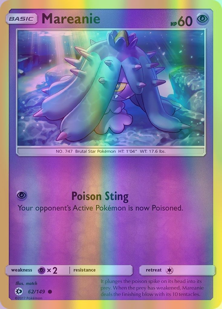 Mareanie - 062/149 (SM01) Common - Near Mint Reverse Holofoil