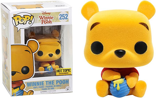 POP Figure: Disney #0252 - Winnie the Pooh (Flocked, Hot Topic Exclusive)