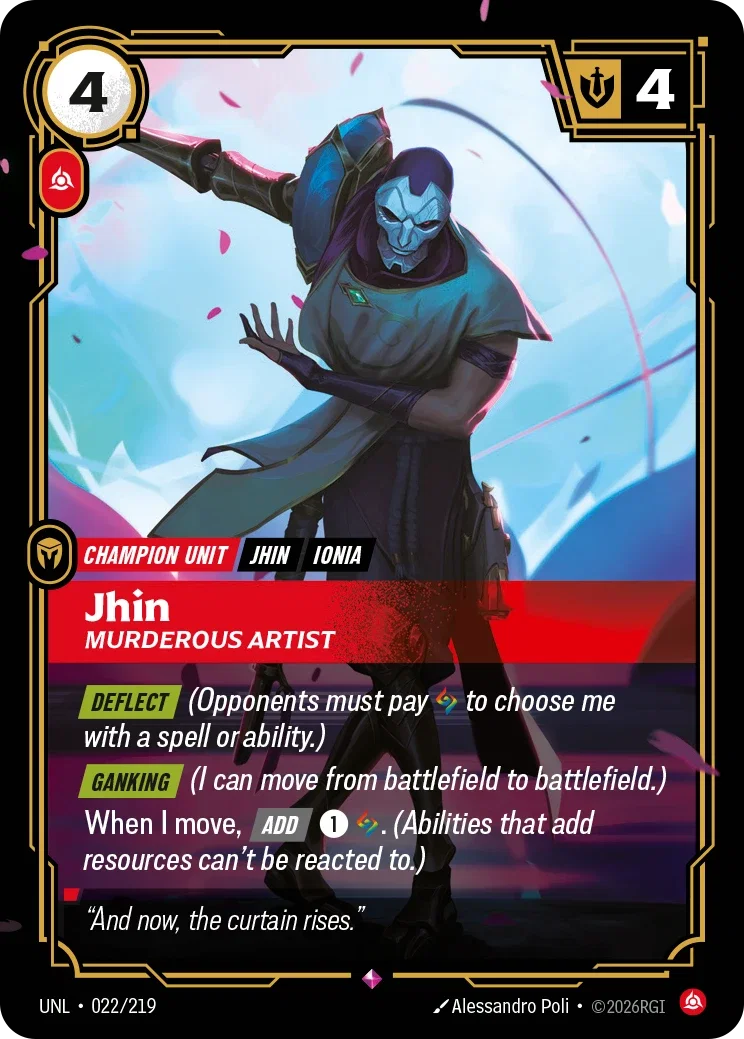 Jhin - Murderous Artist - 022/219 (UNL)  Rare