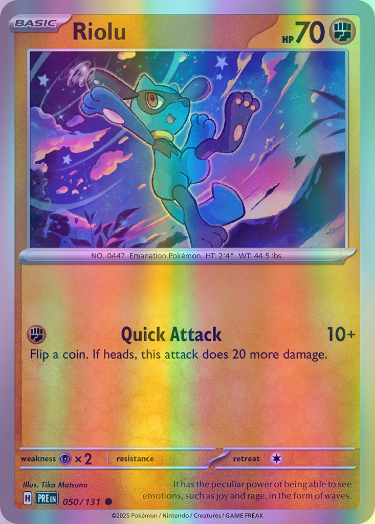 Riolu - 050/131 (PRE) Common - Near Mint Reverse Holofoil