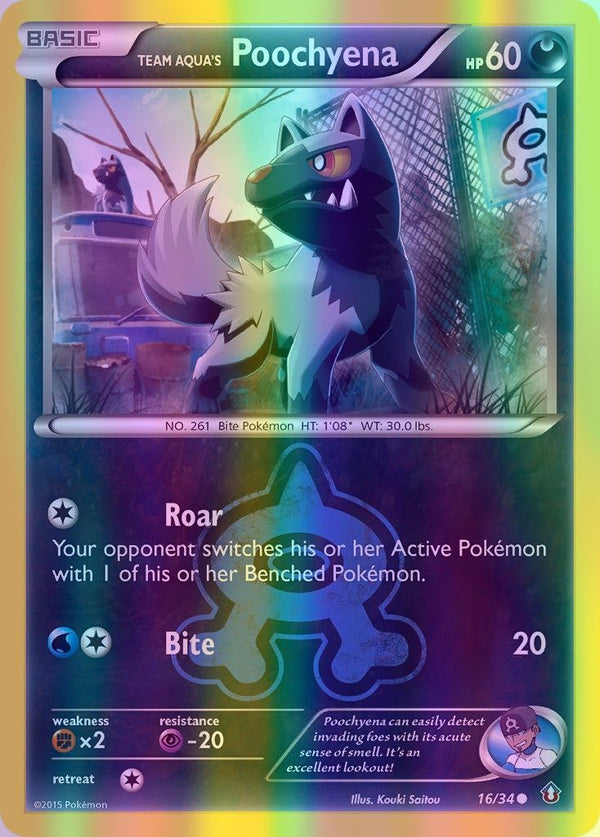 Team Aqua's Poochyena - 016/034 (DCR) Common - Near Mint Reverse Holofoil