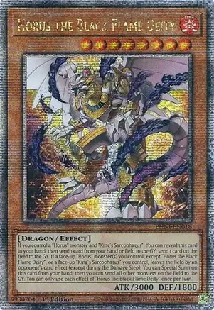 Horus the Black Flame Deity (PHNI-EN018) Quarter Century Secret Rare - Near Mint 1st Edition