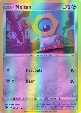 Meltan - 129/189 (SWSH03) Common - Near Mint Reverse Holofoil