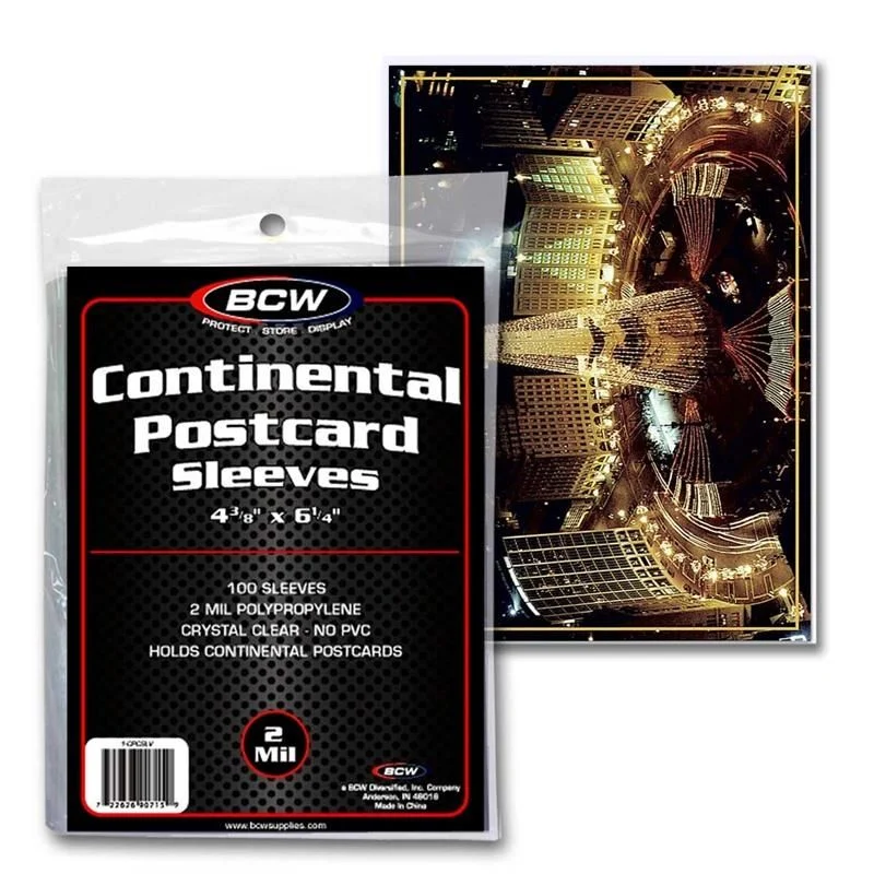 Continental Postcard Sleeves (100) 4.375" X 6.25"