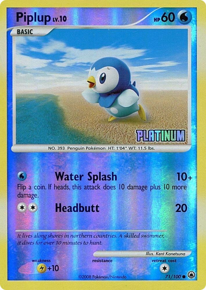 Piplup - 071/100 [Platinum] (BKP) Promo - Heavy Reverse Holofoil