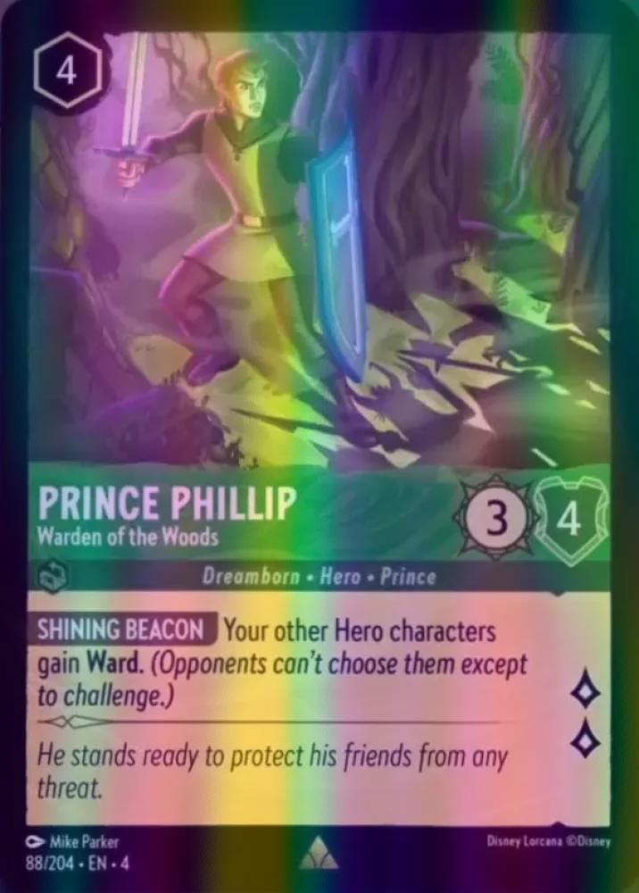 Prince Phillip - Warden of the Woods (Ursula's Return 088/204) Rare - Near Mint Cold Foil