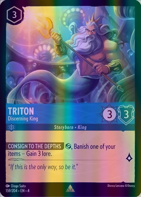 Triton - Discerning King (Ursula's Return 159/204) Rare - Near Mint Cold Foil