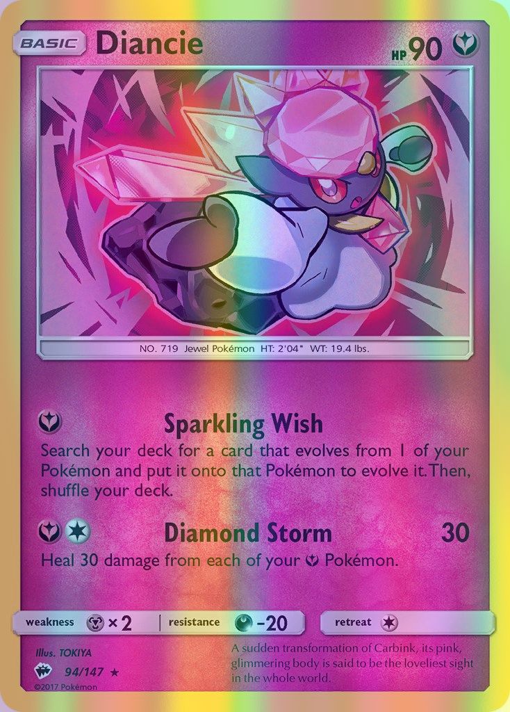 Diancie - 094/147 (SM:BUS) Holo Rare - Near Mint Reverse Holofoil