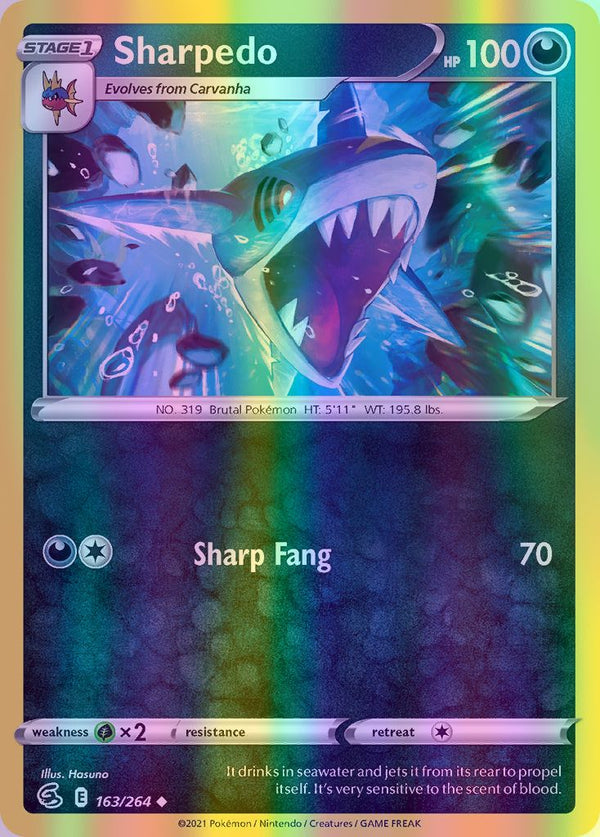 Sharpedo - 163/264 (SWSH08) Uncommon - Near Mint Reverse Holofoil