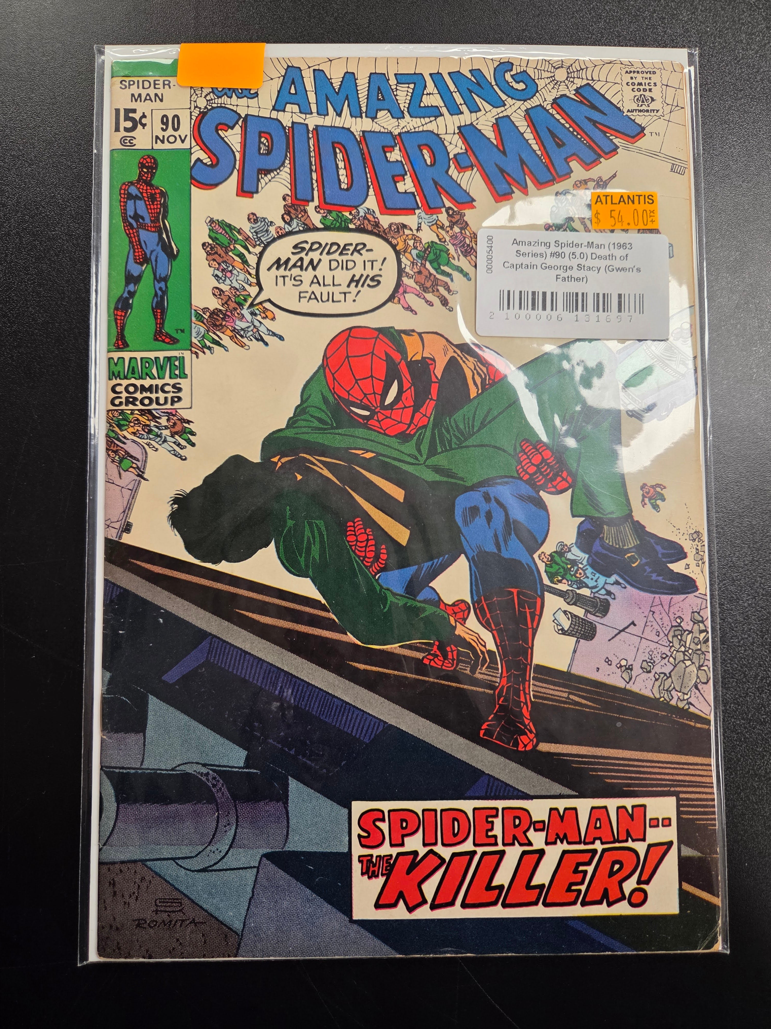 Amazing Spider-Man (1963 Series) #90 (5.0) Death of Captain George Stacy (Gwen's Father)