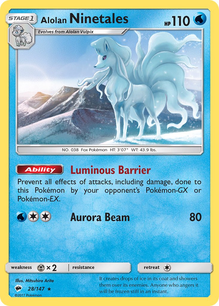 Alolan Ninetales - 028/147 (SM:BUS) Rare - Near Mint