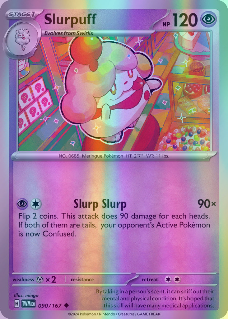 Slurpuff - 090/167 (TWM) Uncommon - Near Mint Reverse Holofoil