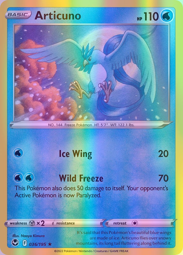 Articuno - 036/195 (SWSH12) Holo Rare - Near Mint Reverse Holofoil