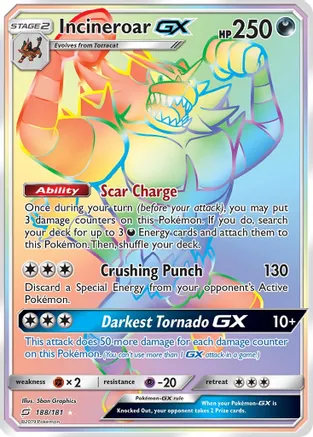 Incineroar GX (188/181) Secret Rare