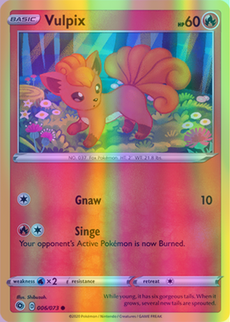 Vulpix - 06/73 (CHP) Common - Near Mint Reverse Holofoil