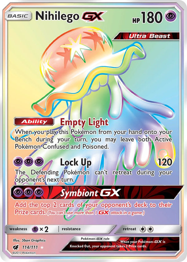 Nihilego GX - 114/111 (CIN) Secret Rare - Near Mint Holofoil