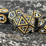 Cleric's Shadow Domain Black And Gold Metal Dice Set