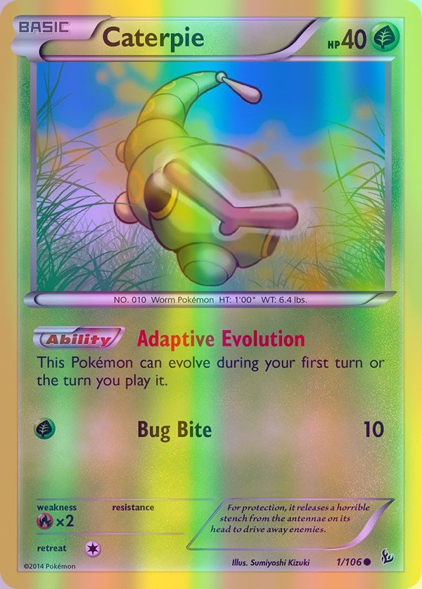 Caterpie - 001/106 (FLF) Common - Near Mint Reverse Holofoil