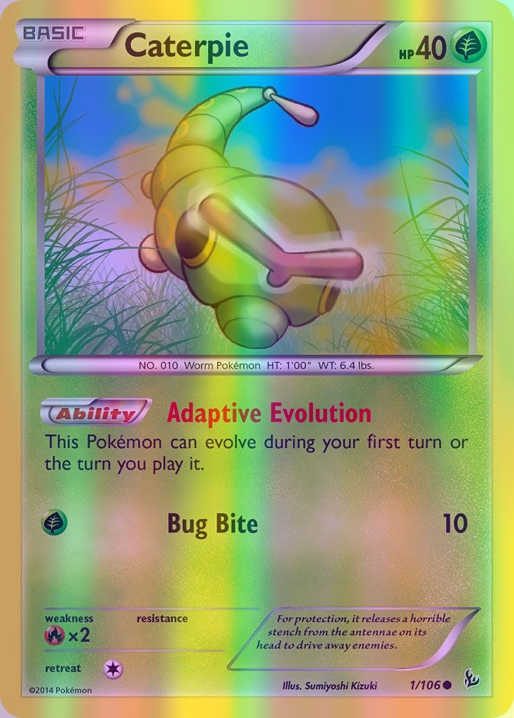 Caterpie - 001/106 (FLF) Common - Near Mint Reverse Holofoil