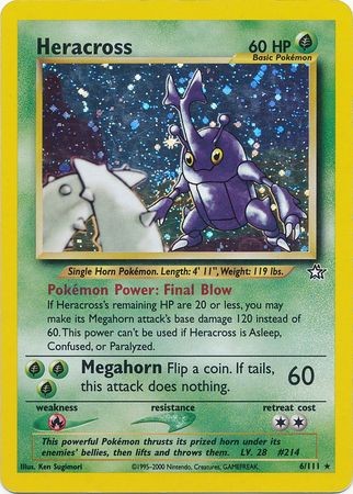 Heracross - 006/111 (N1) Holo Rare - Unlimited Moderate Play Holofoil