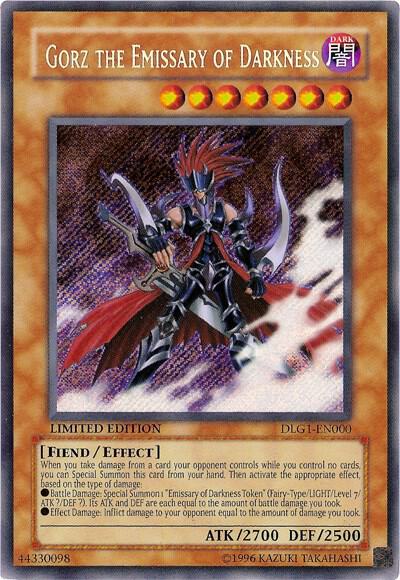 Gorz the Emissary of Darkness (DLG1-EN000) Secret Rare - Moderate Play Limited Edition