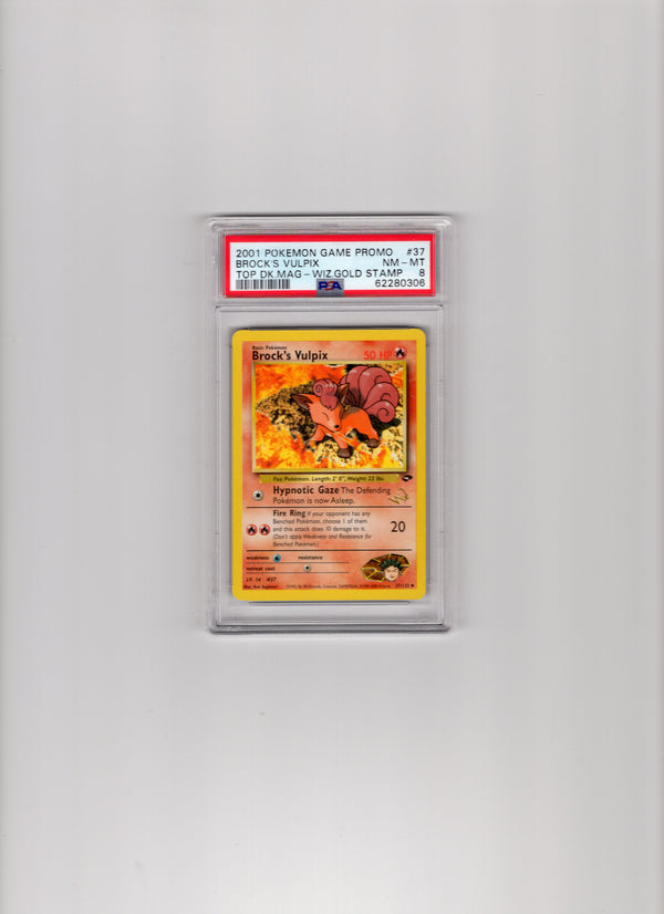 Brock's Vulpix - 037/132 (PR) Wizards Stamp Promo - 1st Edition Near Mint (Graded - PSA 8)