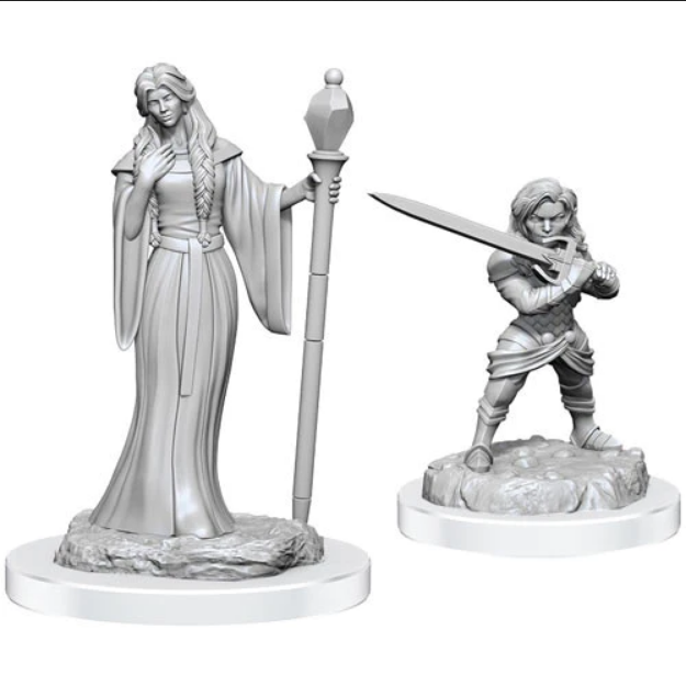 Critical Role: Unpainted Miniatures - Human Wizard Female & Halfling Holy Warrior Female (90550)