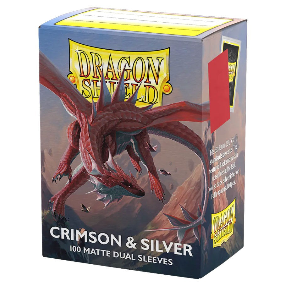 Dragon Shield: Standard - Dual Matte: Crimson & Silver 100 Count