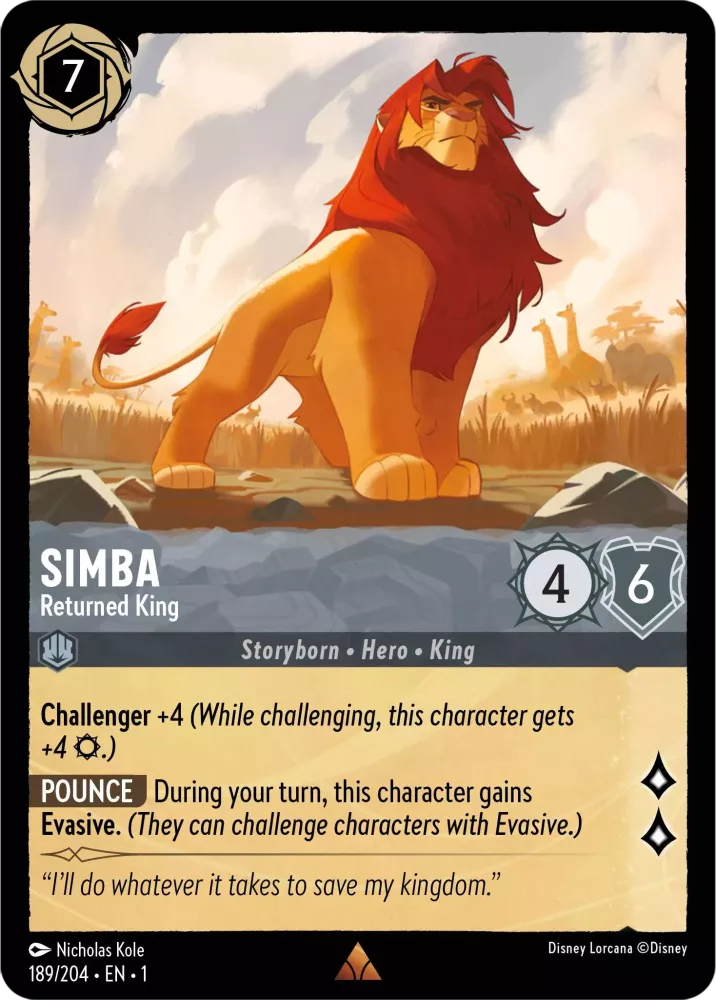 Simba - Returned King (The First Chapter 189/204) Rare - Near Mint