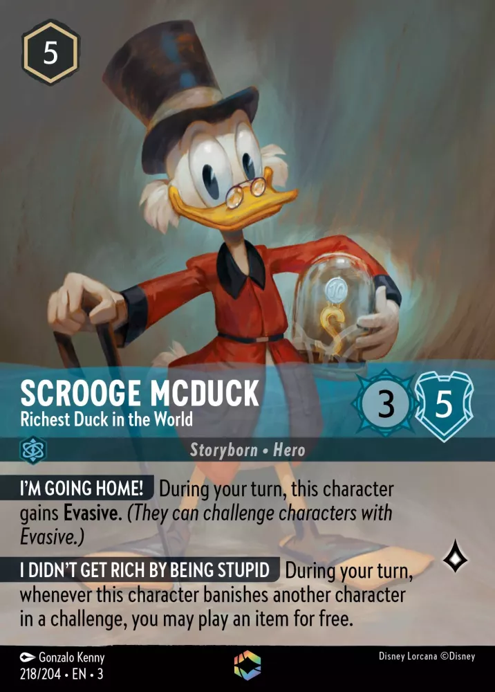 Scrooge McDuck - Richest Duck in the World (Alternate Art) (Into the Inklands 218/204) Enchanted - Near Mint Holofoil