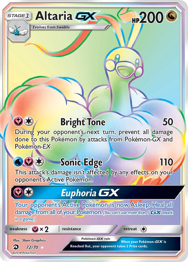 Altaria GX - 72/70 (DRM) Secret Rare - Near Mint Holofoil