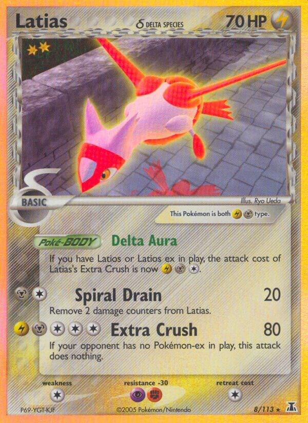 Latias (Delta Species) - 8/113 (DS) Holo Rare - Light Play Unlimited Holofoil