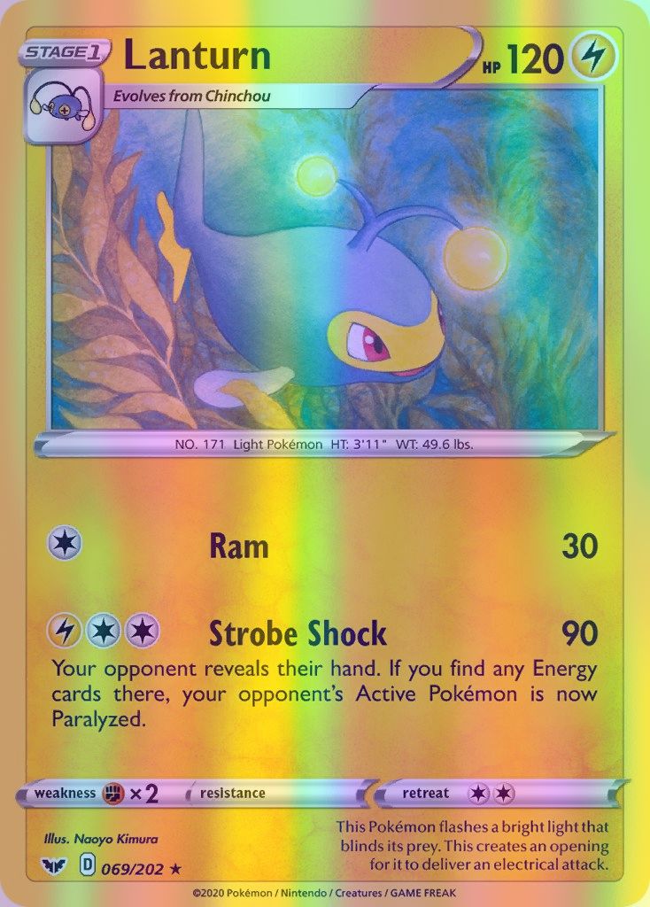 Lanturn - 069/202 (SWSH01) Rare - Near Mint Reverse Holofoil