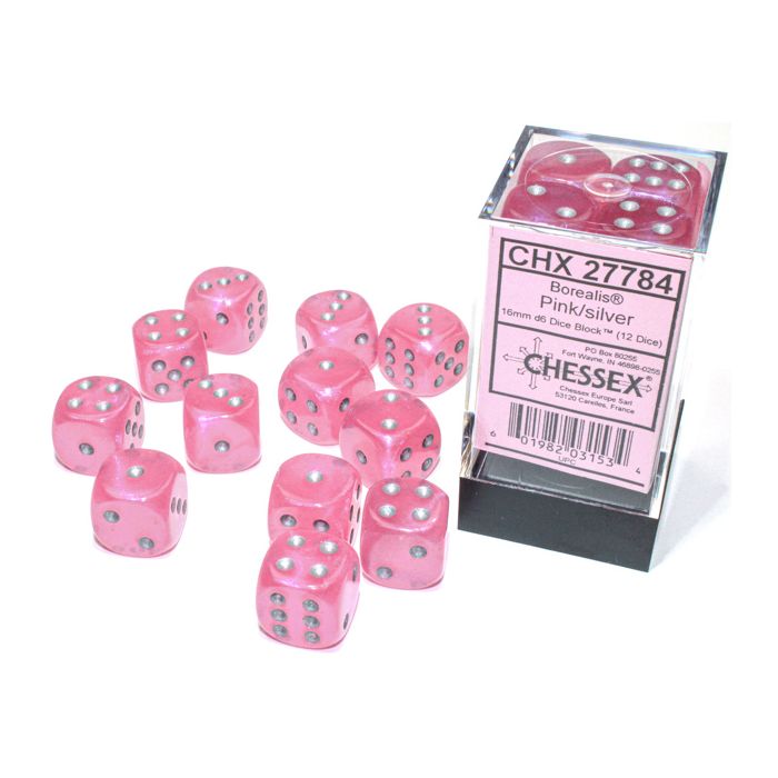 CHX27784: Borealis - 16mm Luminary Pink with Silver (12)