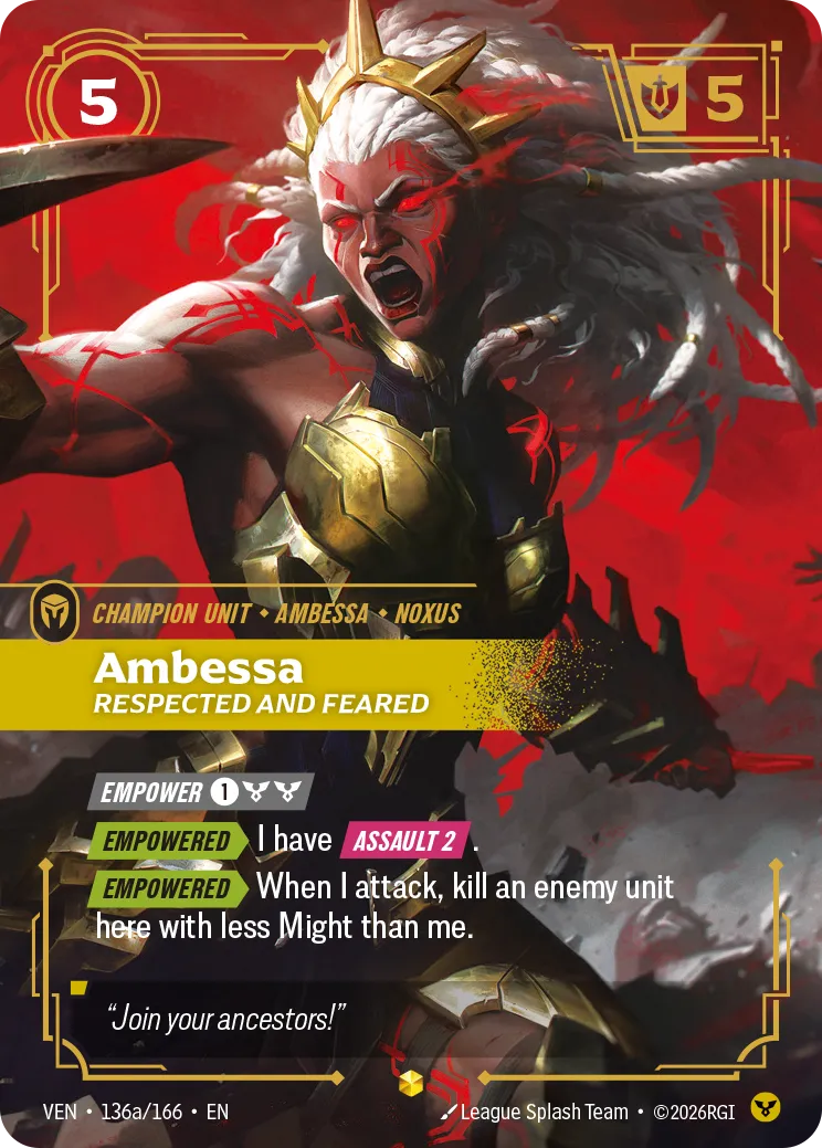 Ambessa, Respected and Feared (Alternate Art) - 136a/166 (VEN) Epic