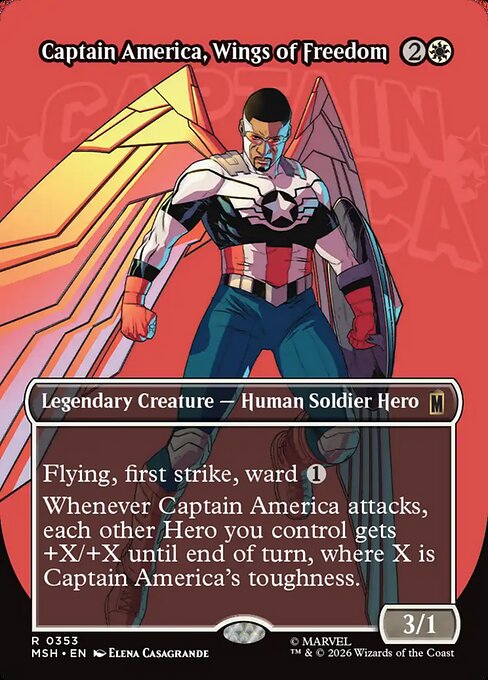 Captain America, Wings of Freedom [ #0353 Borderless Logo ] (MSH-R)