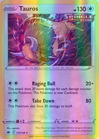 Tauros - 115/198 (SWSH06) Holo Rare - Near Mint Reverse Holofoil