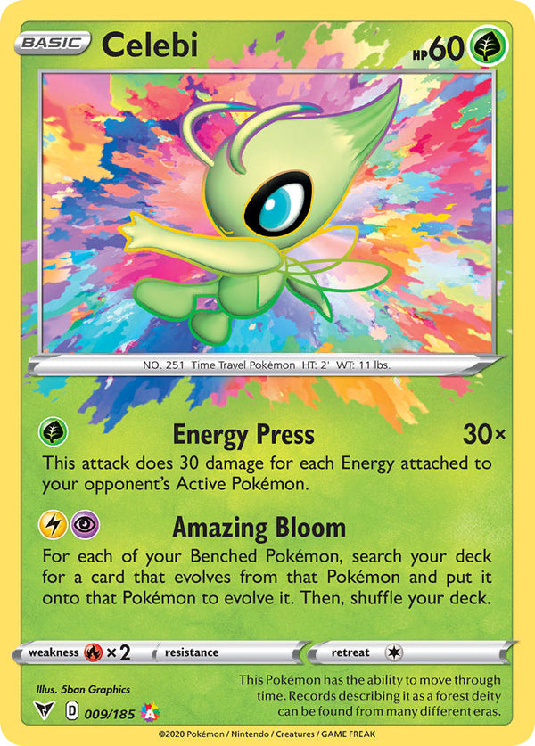 Celebi - 009/185 (SWSH04) Amazing Rare - Near Mint Holofoil