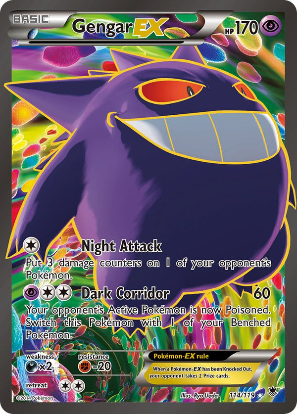 Gengar EX (Full Art) - 114/119 (PHF) Ultra Rare - Light Play Holofoil