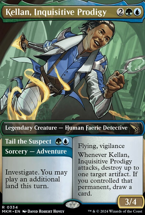 Kellan, Inquisitive Prodigy // Tail the Suspect [#0334 Borderless] (MKM-R-FOIL)