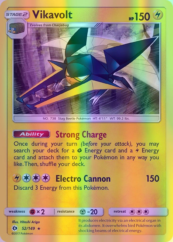 Vikavolt - 052/149 (SM01) Holo Rare - Near Mint Reverse Holofoil