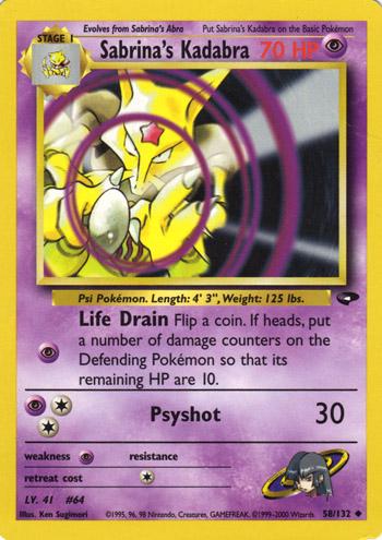 Sabrina's Kadabra - 58/132 (G2) Unlimited - Damaged Uncommon