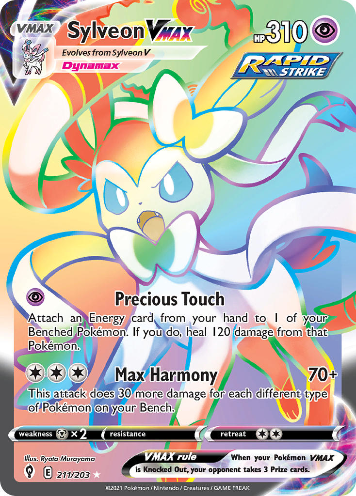 Sylveon VMAX (Secret) - 211/203 (SWSH07) Secret Rare - Near Mint Holofoil