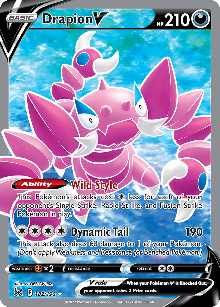 Drapion V (Full Art) - 182/196 (SWSH11) Ultra Rare - Near Mint Holofoil