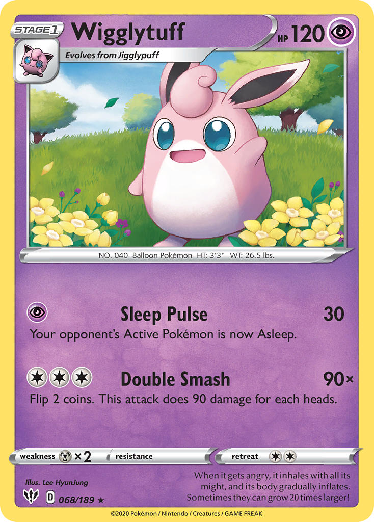 Wigglytuff - 068/189 (SWSH03) Rare - Near Mint