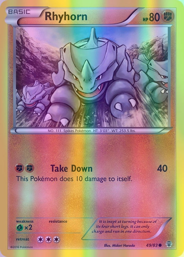 Rhyhorn - 049/083 (GEN) Common - Near Mint Reverse Holofoil